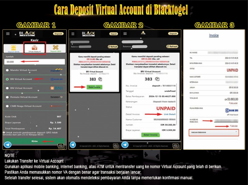 Cara Deposit Menggunakan Virtual Account di Blacktogel