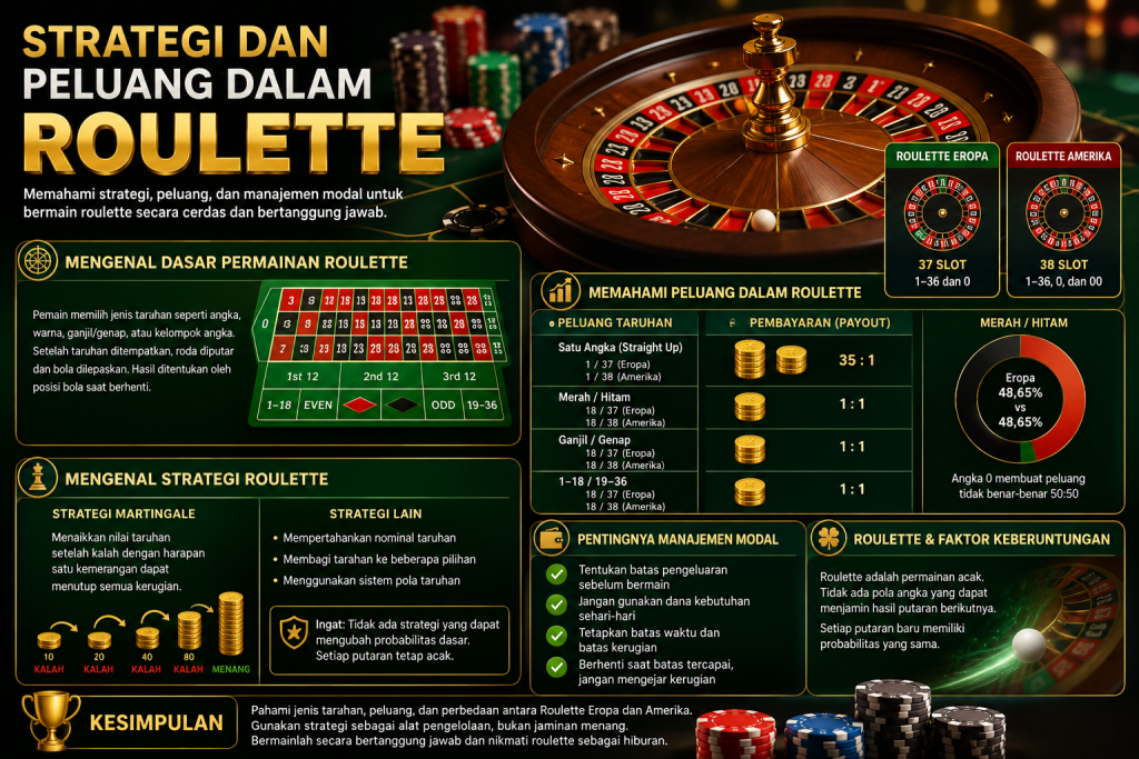 Strategi dan peluang dalam roulette